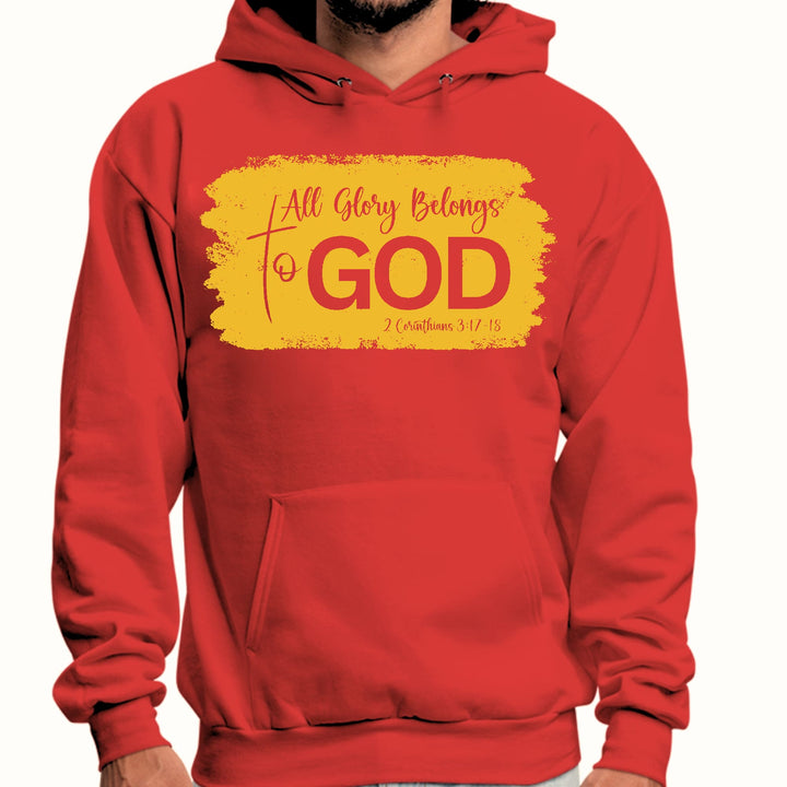 Mens Graphic Hoodie All Glory Belongs to God Golden Yellow - Unisex | Hoodies