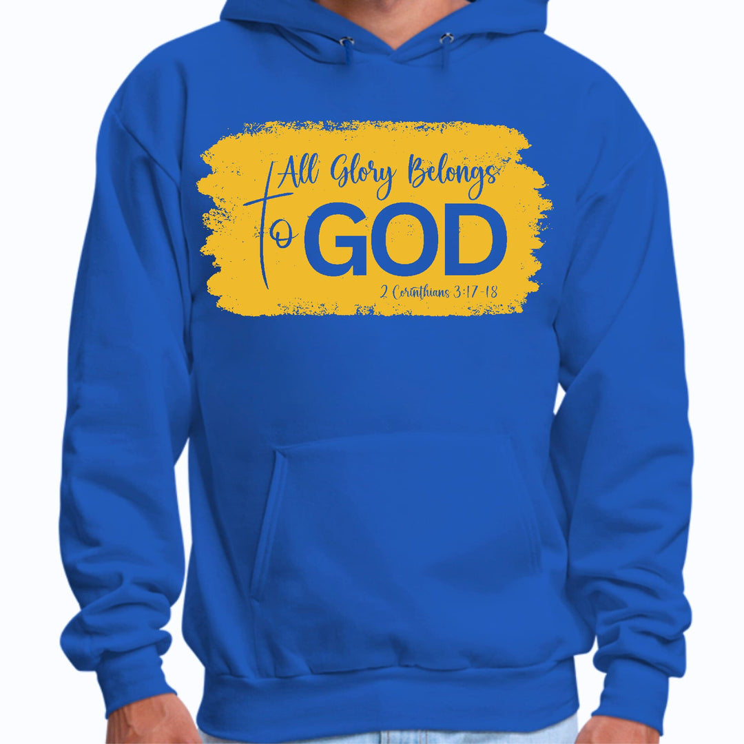 Mens Graphic Hoodie All Glory Belongs to God Golden Yellow - Unisex | Hoodies