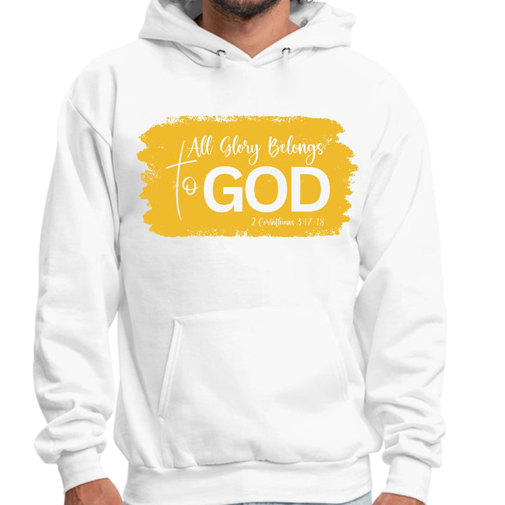 Mens Graphic Hoodie All Glory Belongs to God Golden Yellow - Unisex | Hoodies