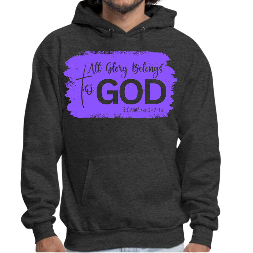 Mens Graphic Hoodie All Glory Belongs to God Lavender - Unisex | Hoodies