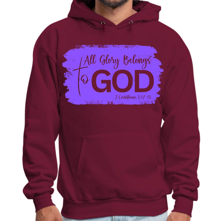 Mens Graphic Hoodie All Glory Belongs to God Lavender - Unisex | Hoodies