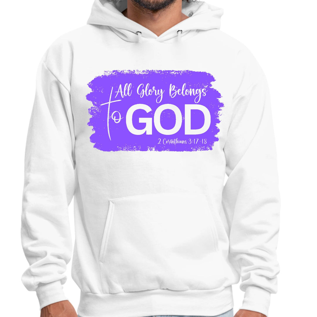 Mens Graphic Hoodie All Glory Belongs to God Lavender - Unisex | Hoodies