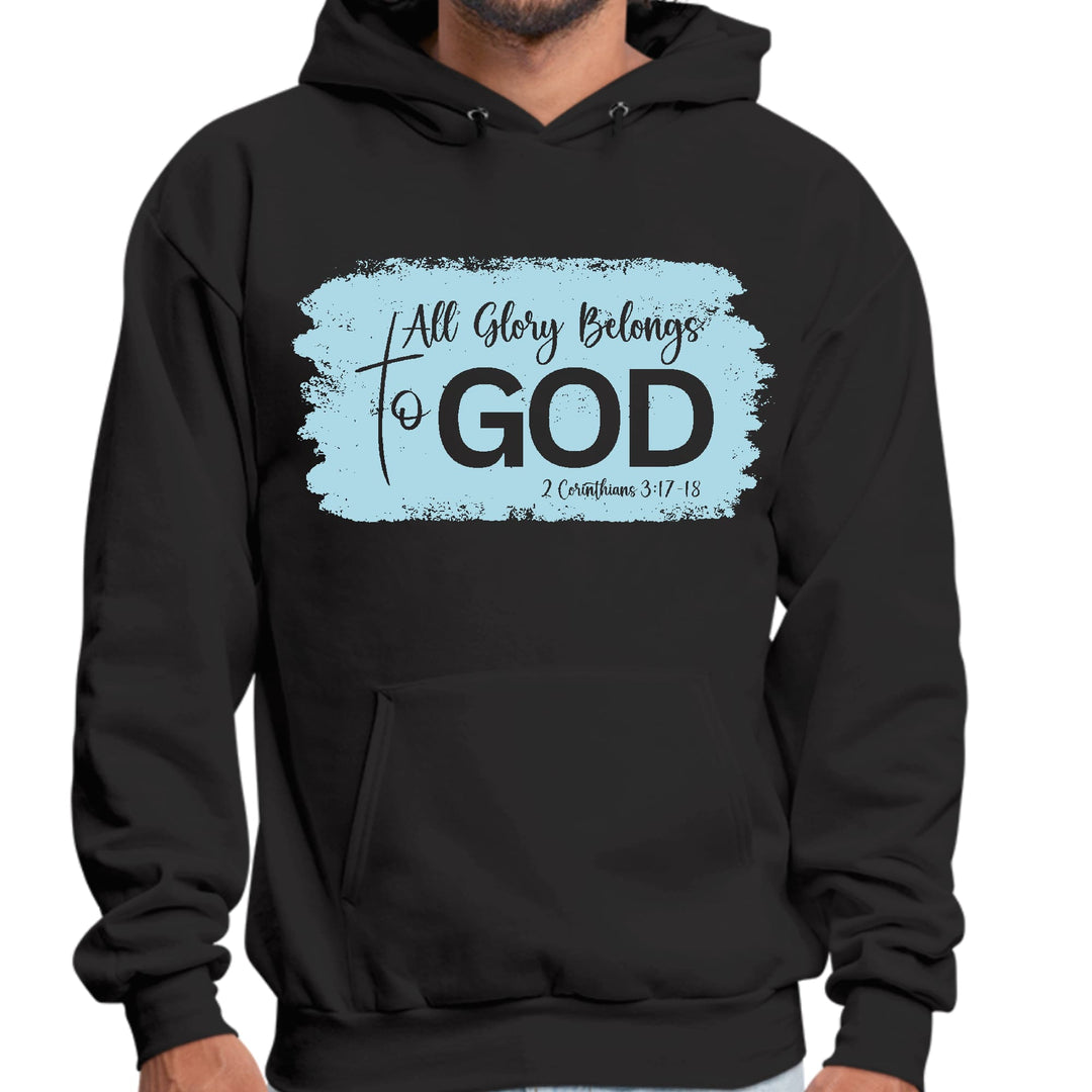 Mens Graphic Hoodie All Glory Belongs to God Light Blue - Unisex | Hoodies