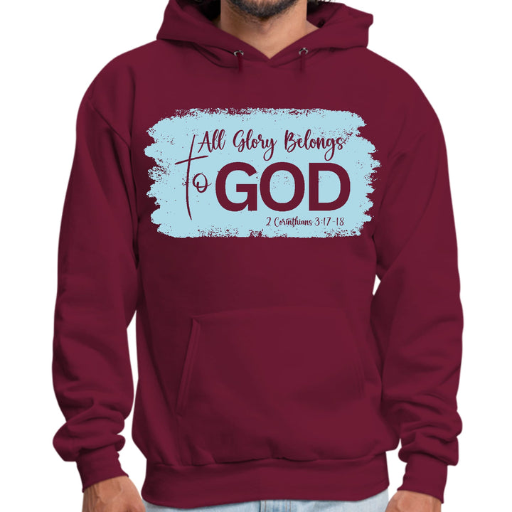 Mens Graphic Hoodie All Glory Belongs to God Light Blue - Unisex | Hoodies