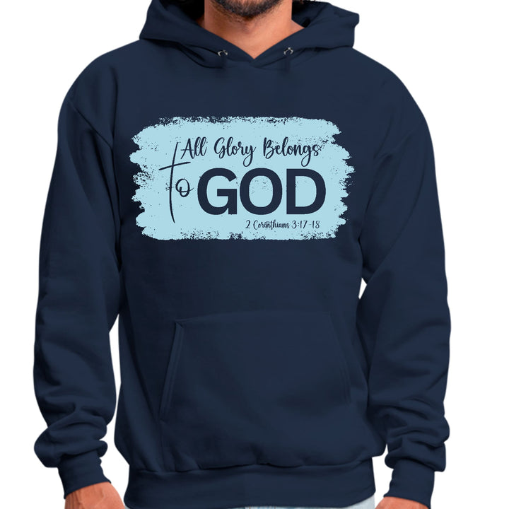 Mens Graphic Hoodie All Glory Belongs to God Light Blue - Unisex | Hoodies