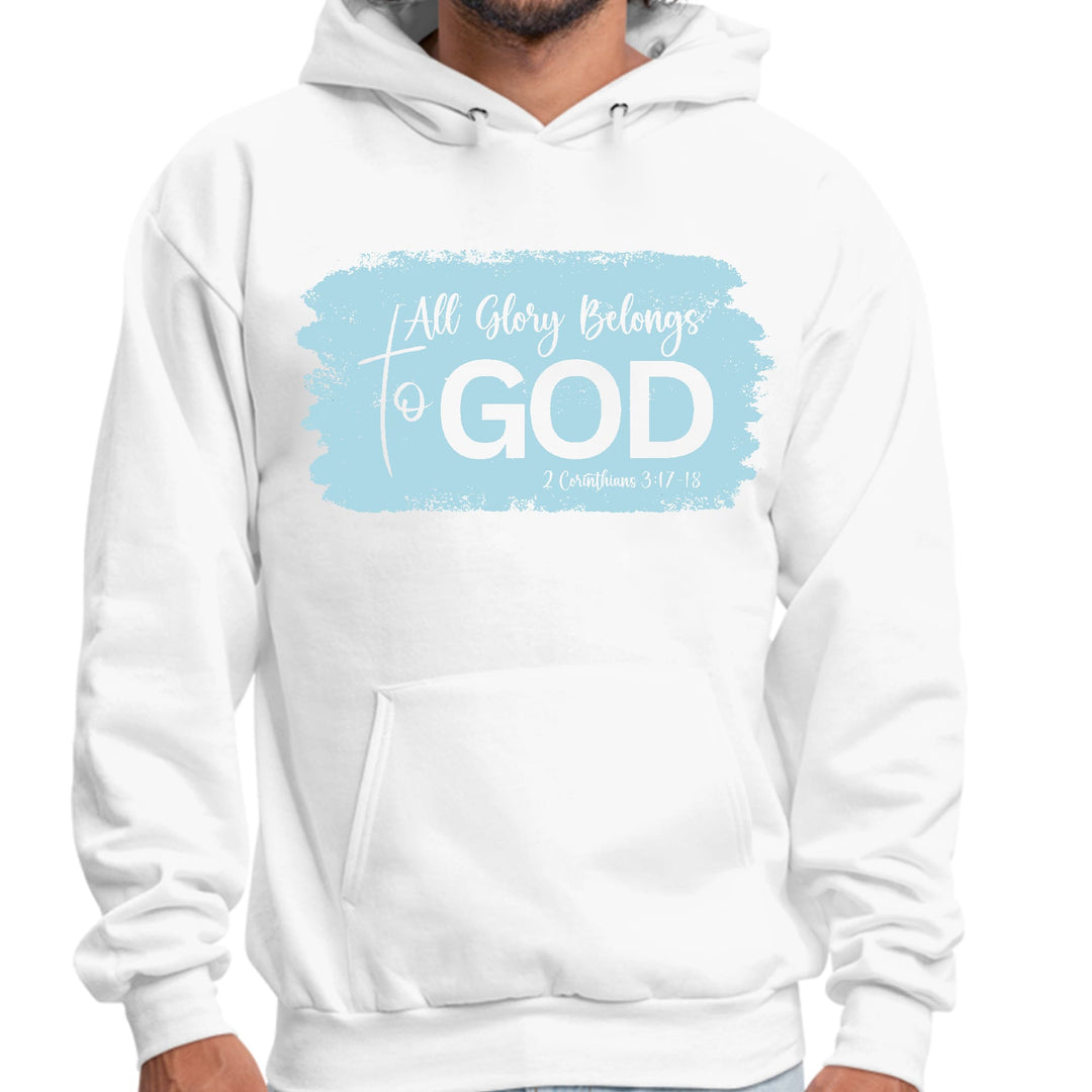 Mens Graphic Hoodie All Glory Belongs to God Light Blue - Unisex | Hoodies