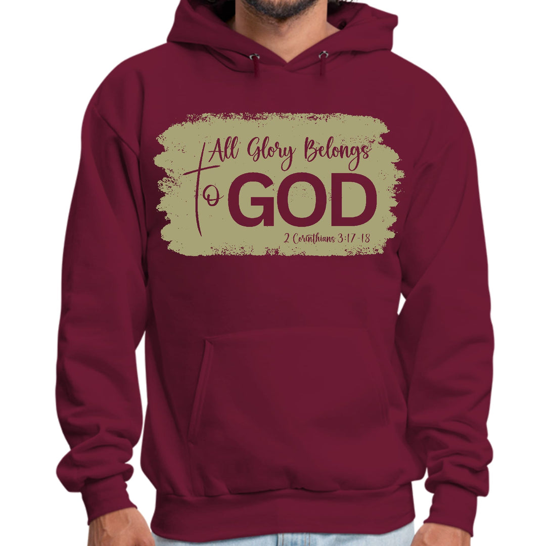 Mens Graphic Hoodie All Glory Belongs to God Olive Green - Unisex | Hoodies