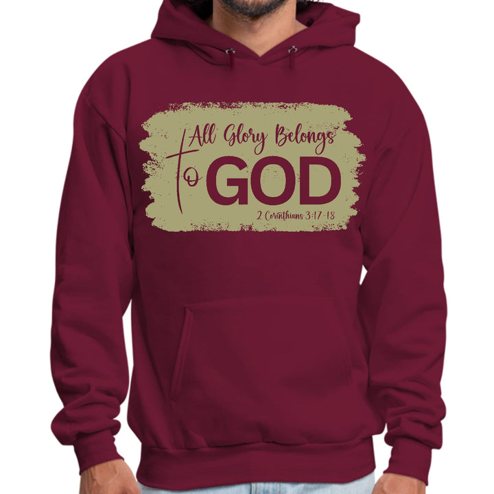 Mens Graphic Hoodie All Glory Belongs to God Olive Green - Unisex | Hoodies