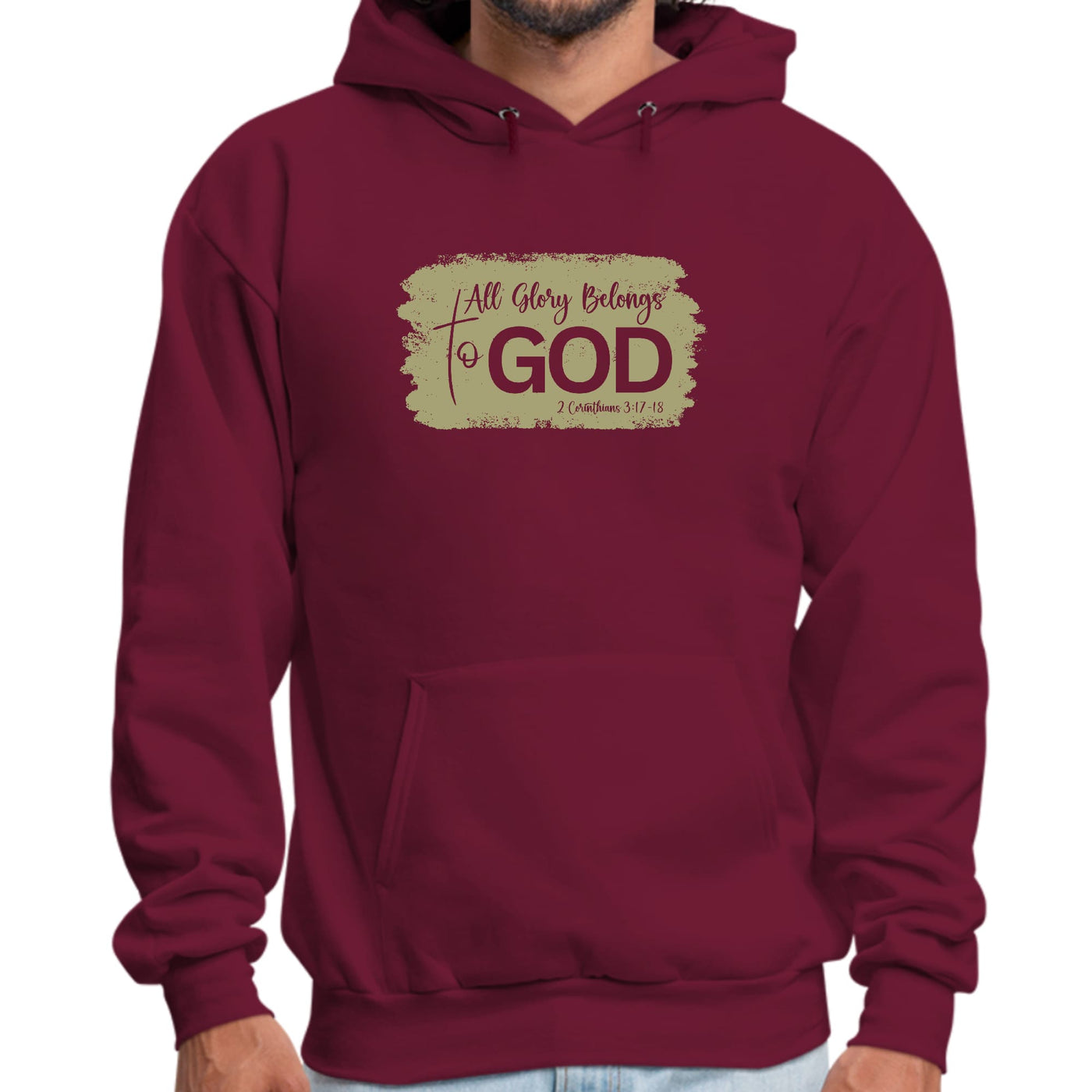 Mens Graphic Hoodie All Glory Belongs To God Olive Green - Unisex | Hoodies
