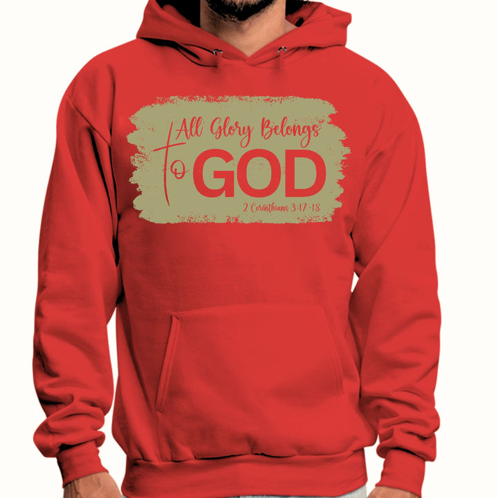 Mens Graphic Hoodie All Glory Belongs to God Olive Green - Unisex | Hoodies