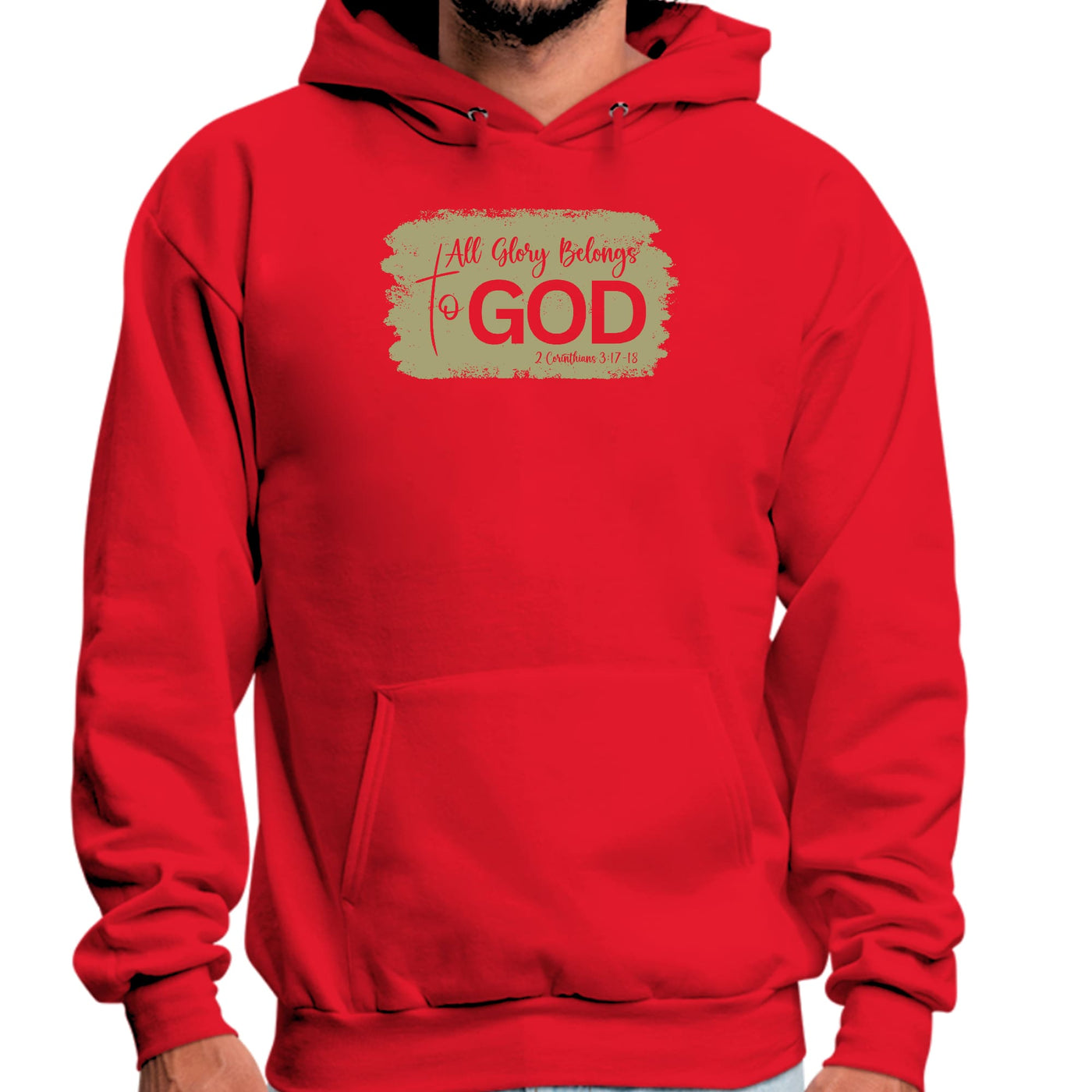 Mens Graphic Hoodie All Glory Belongs To God Olive Green - Unisex | Hoodies