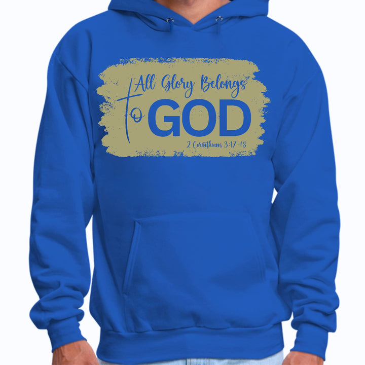 Mens Graphic Hoodie All Glory Belongs to God Olive Green - Unisex | Hoodies