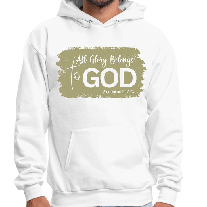 Mens Graphic Hoodie All Glory Belongs to God Olive Green - Unisex | Hoodies