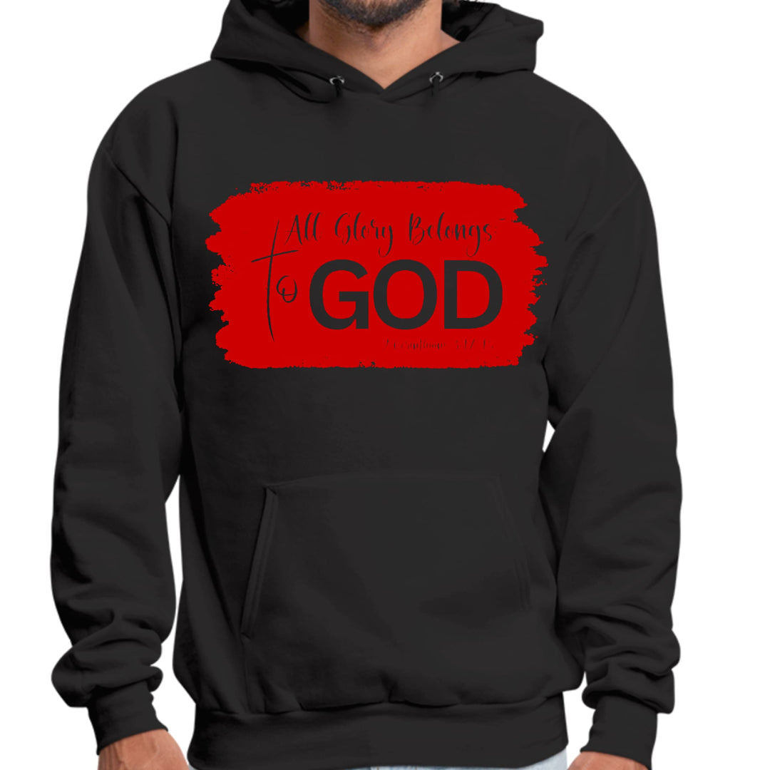 Mens Graphic Hoodie All Glory Belongs to God Red - Unisex | Hoodies