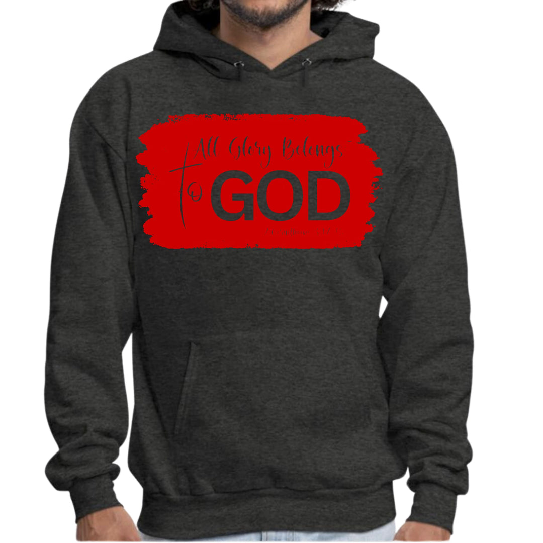 Mens Graphic Hoodie All Glory Belongs to God Red - Unisex | Hoodies