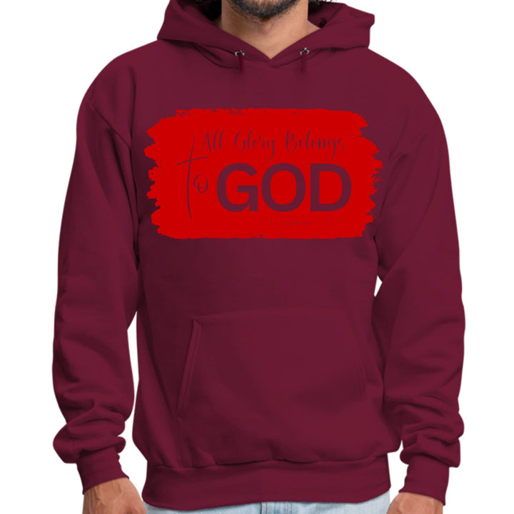 Mens Graphic Hoodie All Glory Belongs to God Red - Unisex | Hoodies