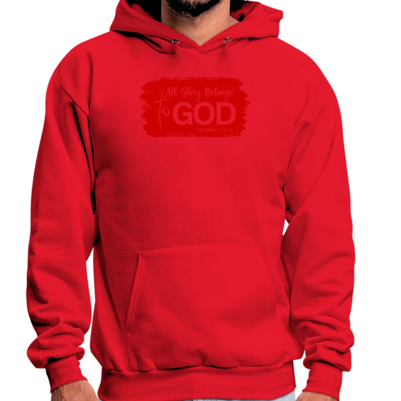 Mens Graphic Hoodie All Glory Belongs To God Red - Unisex | Hoodies