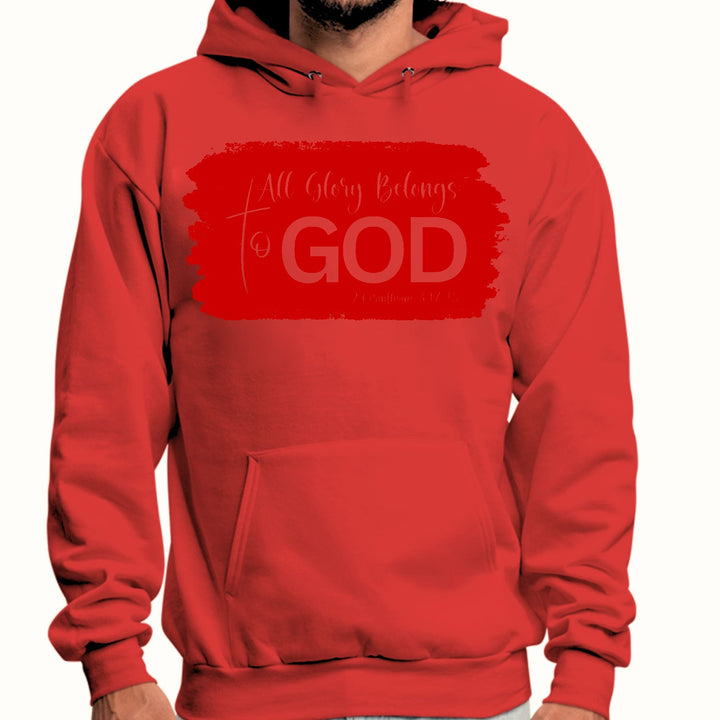 Mens Graphic Hoodie All Glory Belongs to God Red - Unisex | Hoodies