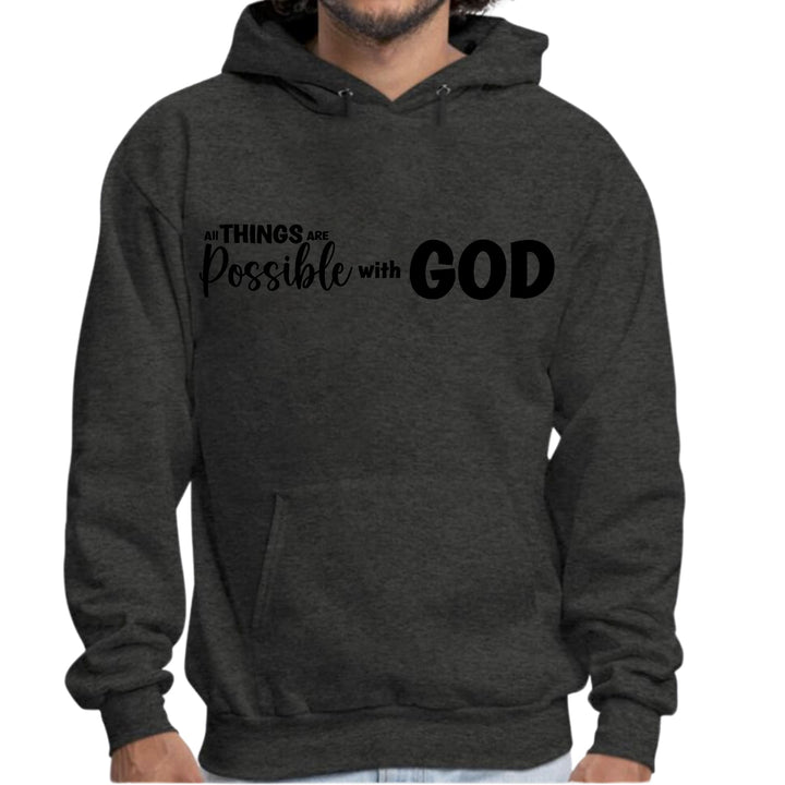 Mens Graphic Hoodie All Things are Possible with God - Black - Unisex | Hoodies