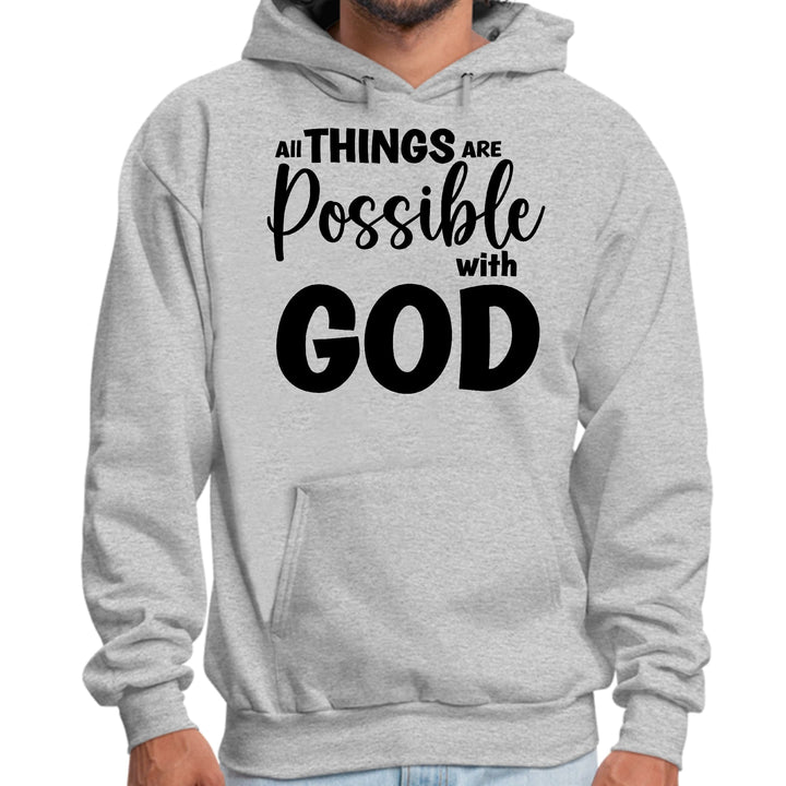 Mens Graphic Hoodie All Things are Possible with God - Black - Unisex | Hoodies