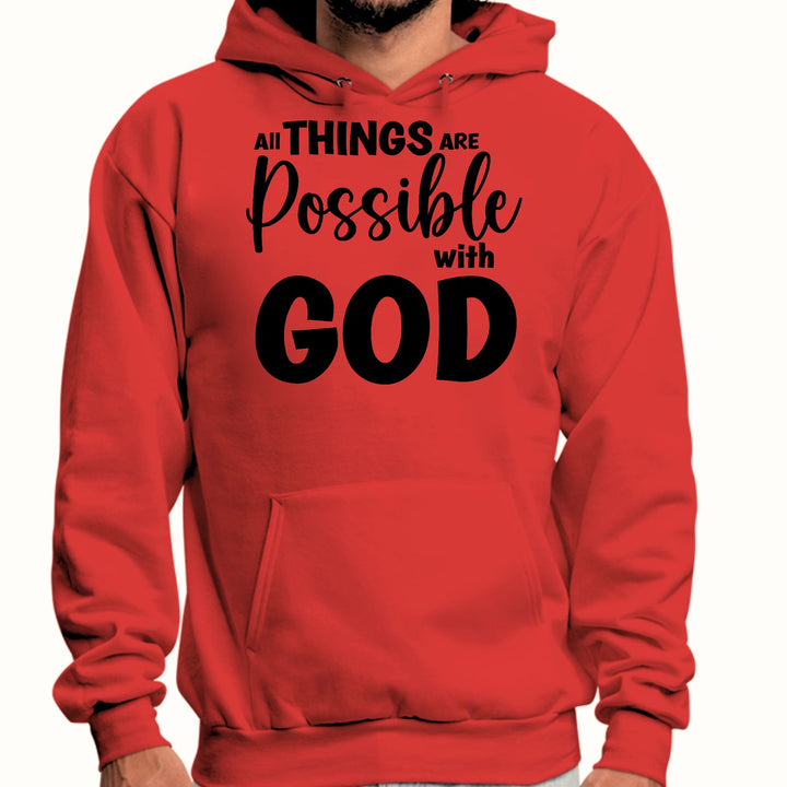 Mens Graphic Hoodie All Things are Possible with God - Black - Unisex | Hoodies