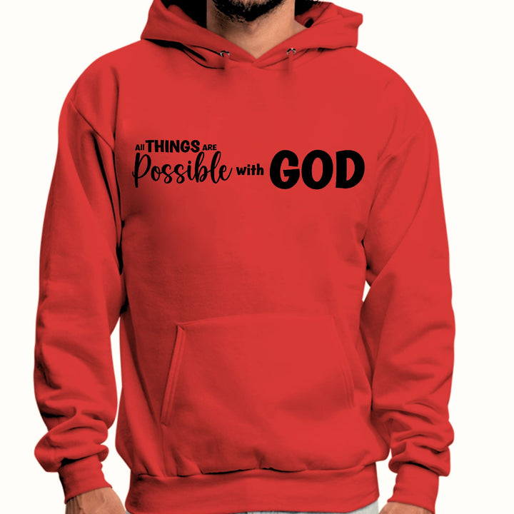 Mens Graphic Hoodie All Things are Possible with God - Black - Unisex | Hoodies