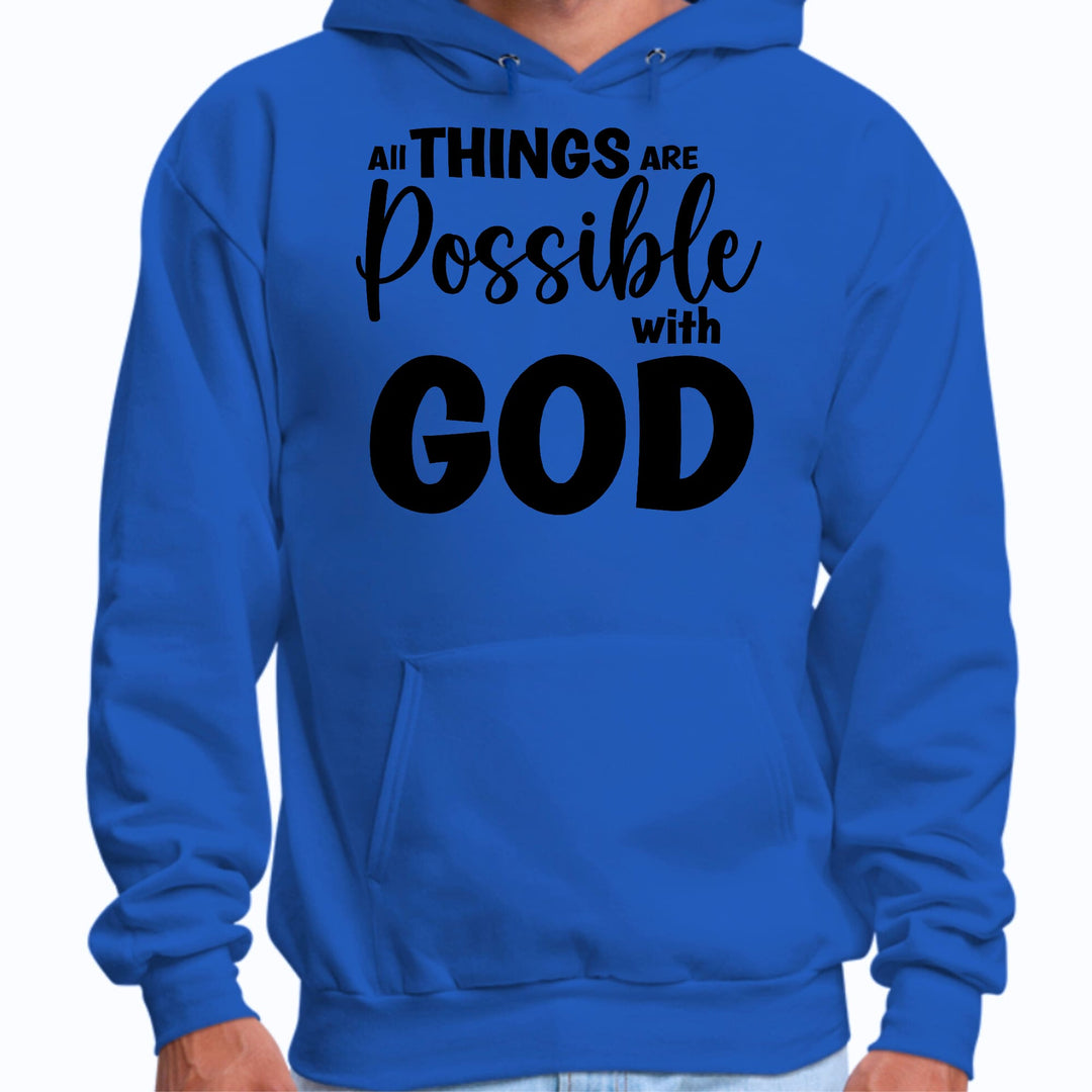 Mens Graphic Hoodie All Things are Possible with God - Black - Unisex | Hoodies