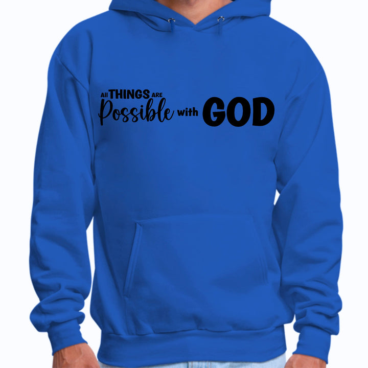 Mens Graphic Hoodie All Things are Possible with God - Black - Unisex | Hoodies