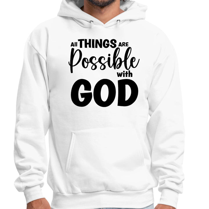 Mens Graphic Hoodie All Things are Possible with God - Black - Unisex | Hoodies