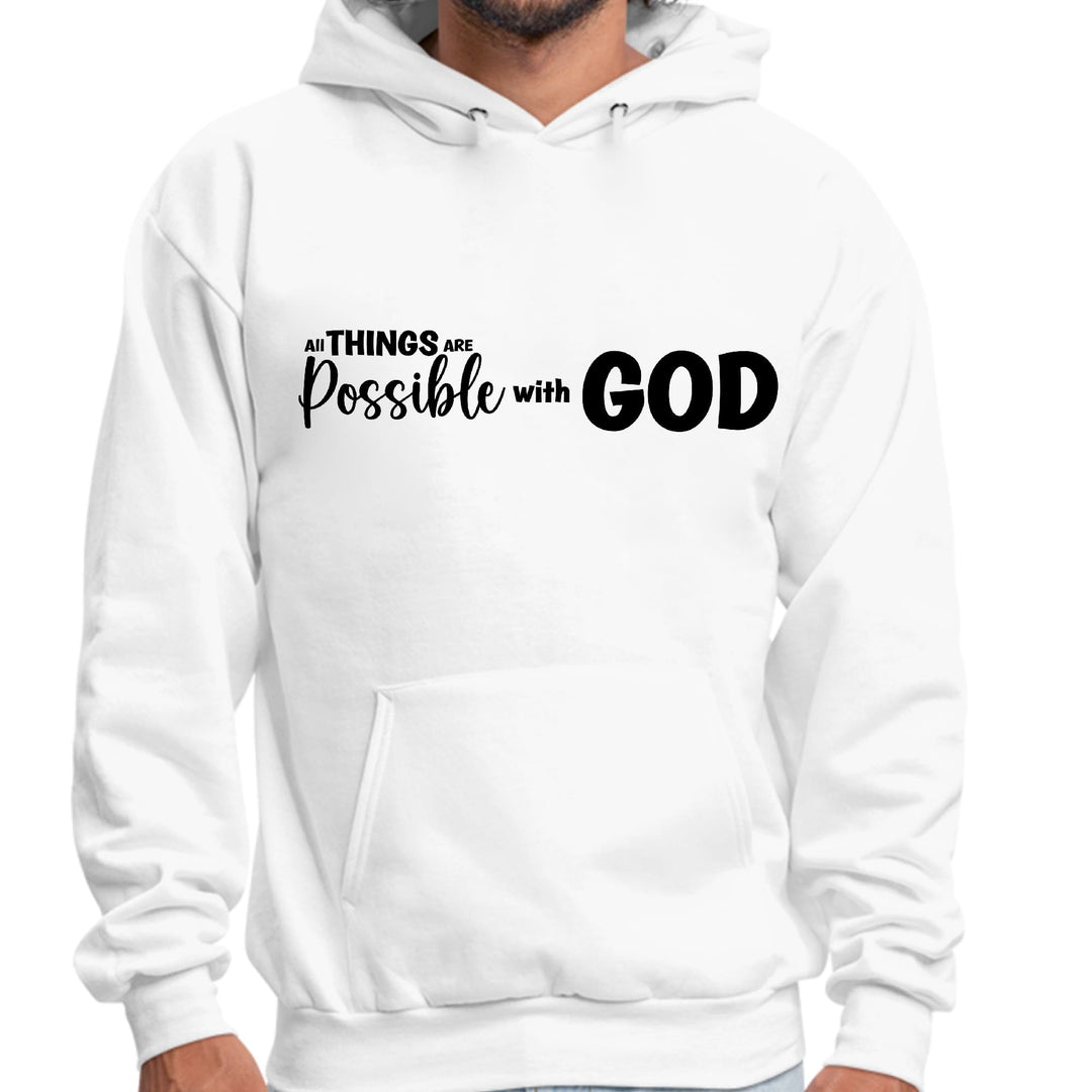 Mens Graphic Hoodie All Things are Possible with God - Black - Unisex | Hoodies