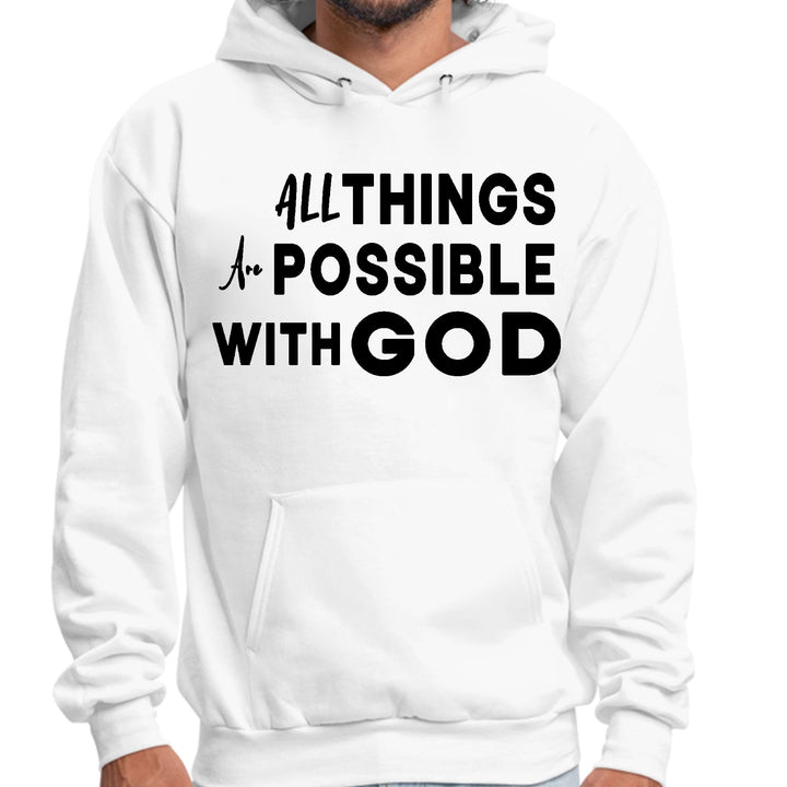 Mens Graphic Hoodie All Things are Possible with God Black - Unisex | Hoodies