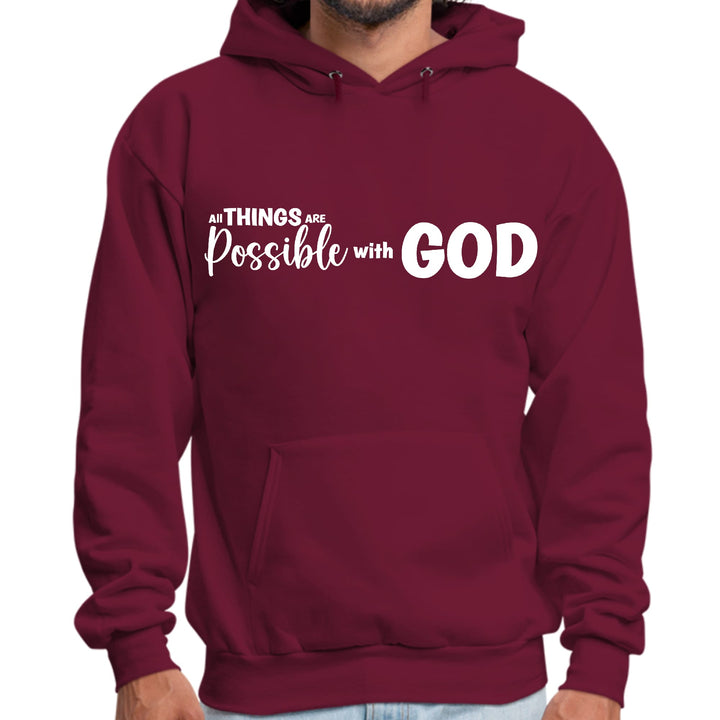 Mens Graphic Hoodie All Things are Possible with God - Unisex | Hoodies