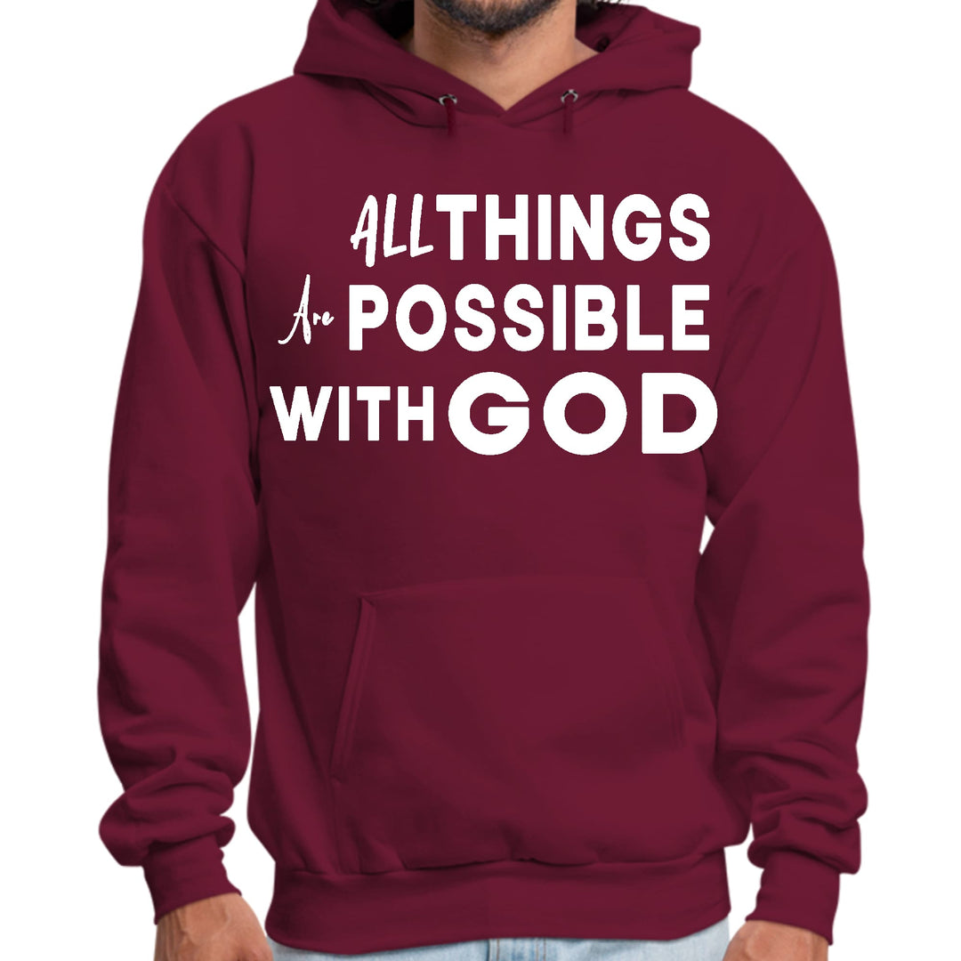 Mens Graphic Hoodie All Things are Possible with God - Unisex | Hoodies