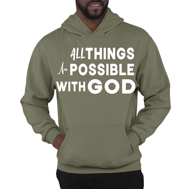 Mens Graphic Hoodie All Things are Possible with God - Unisex | Hoodies