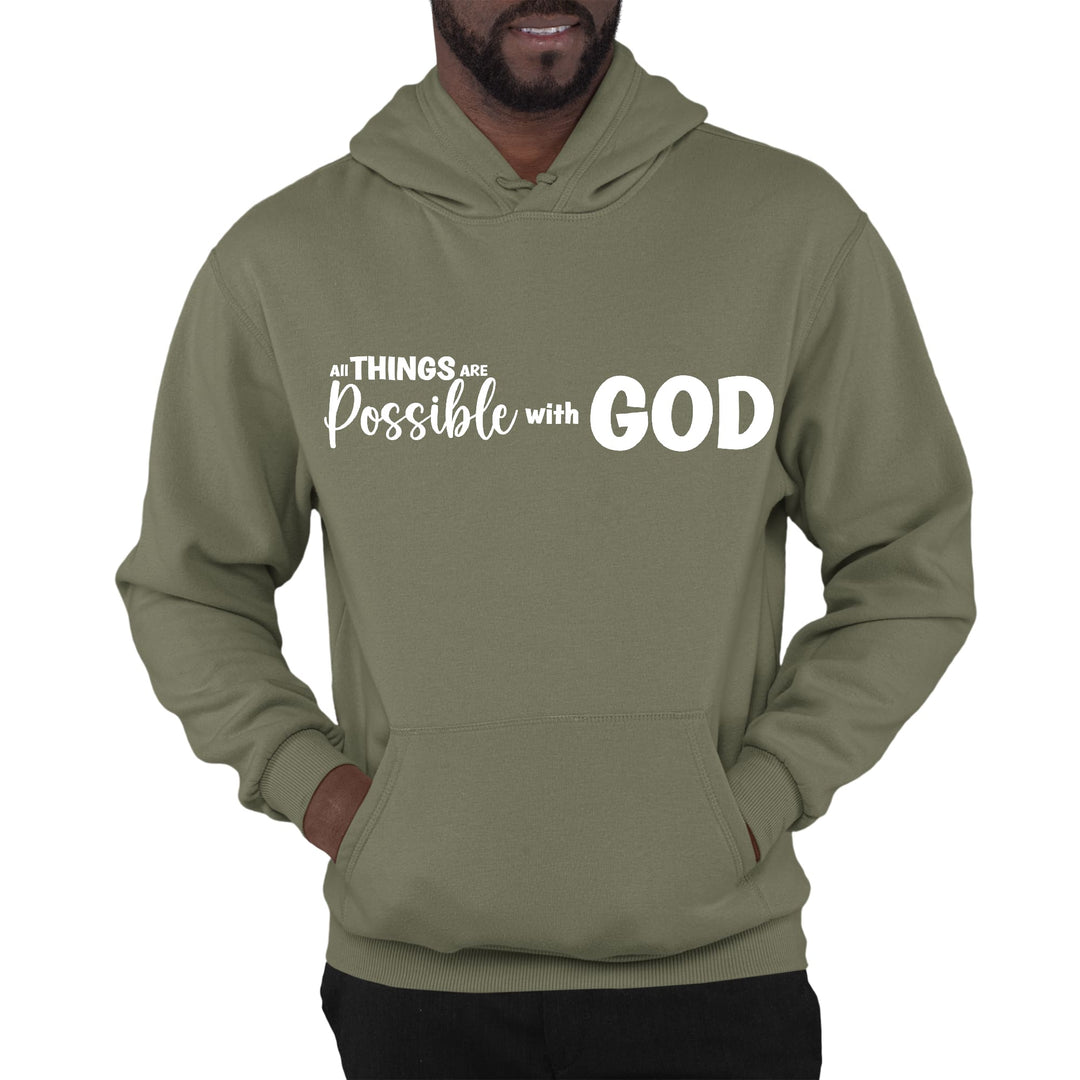 Mens Graphic Hoodie All Things are Possible with God - Unisex | Hoodies