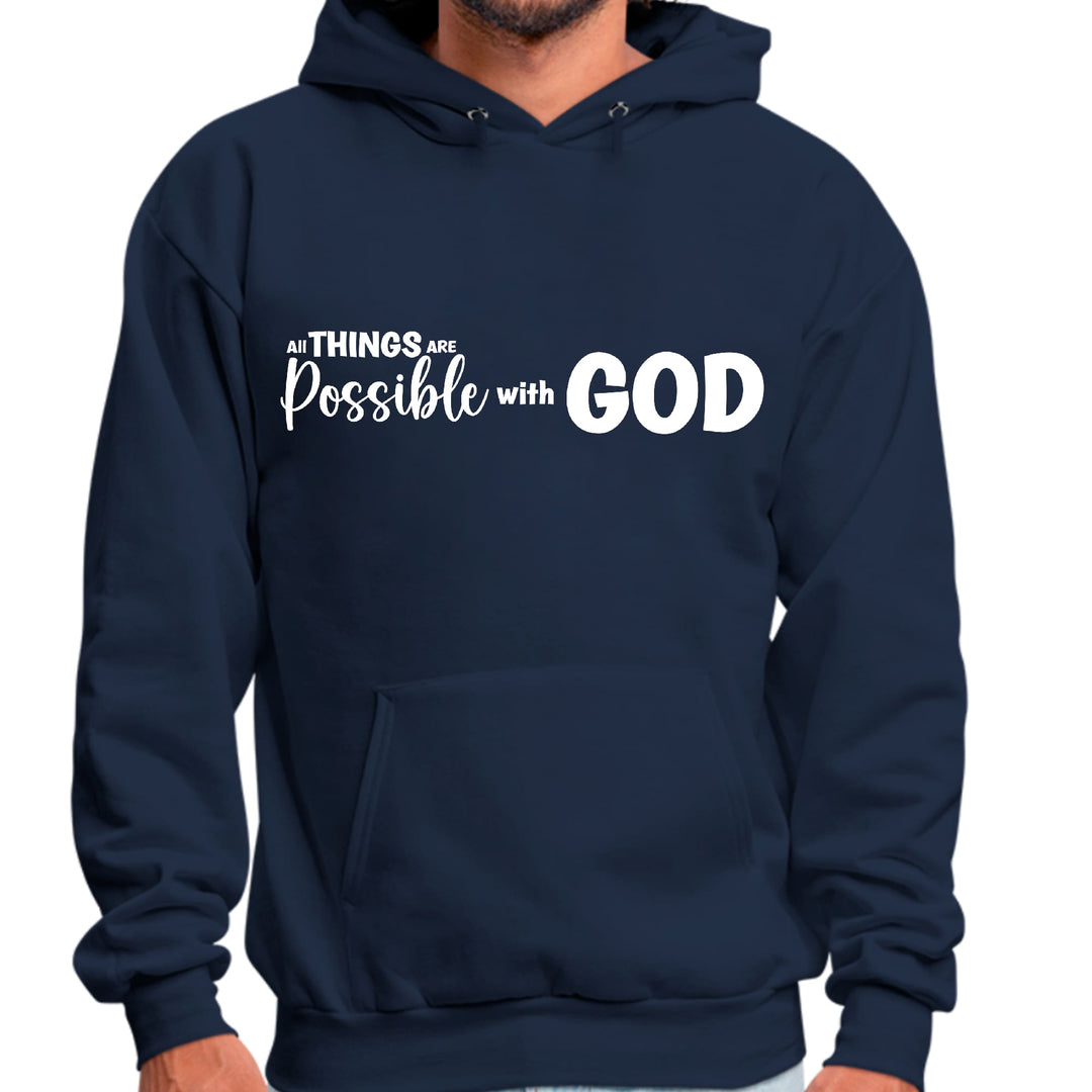 Mens Graphic Hoodie All Things are Possible with God - Unisex | Hoodies