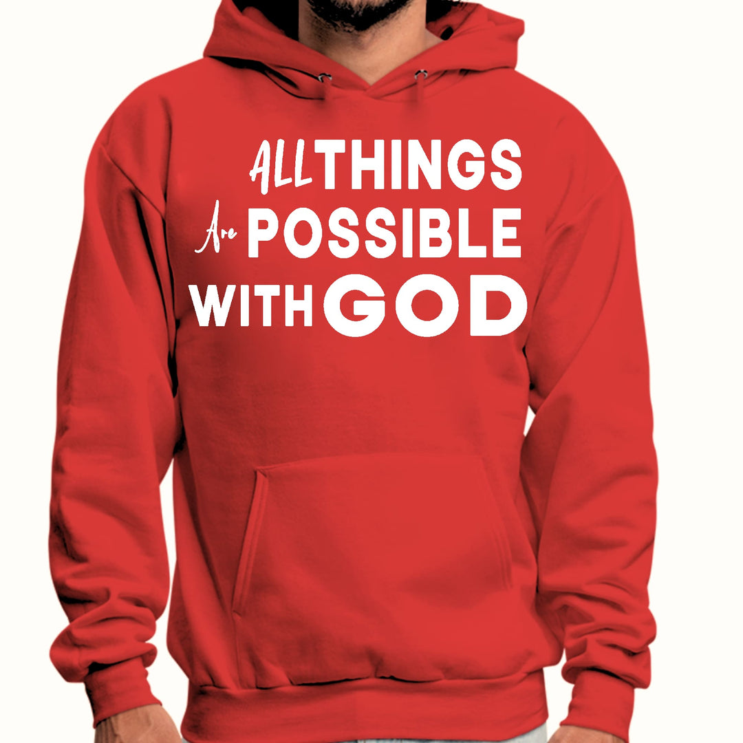 Mens Graphic Hoodie All Things are Possible with God - Unisex | Hoodies