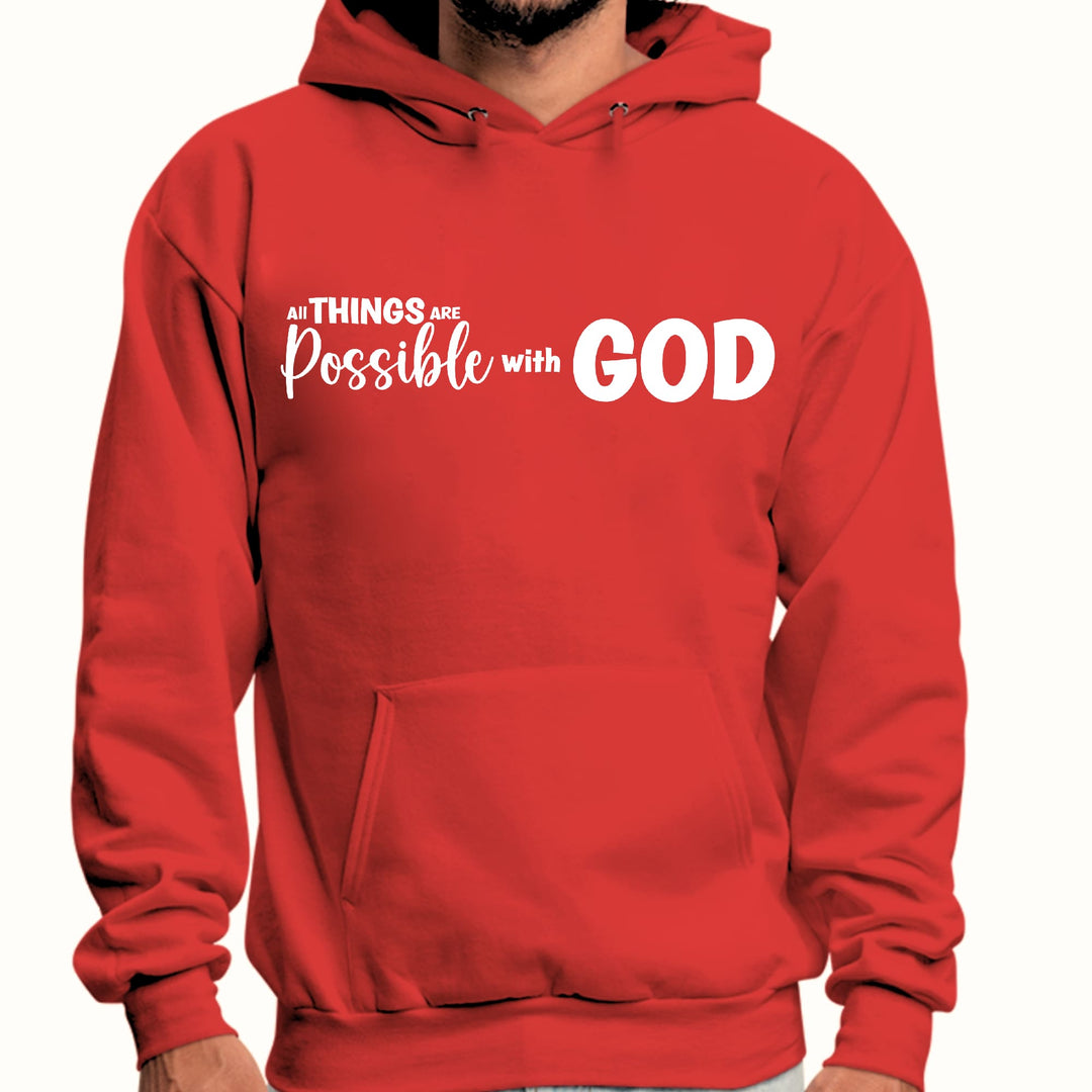 Mens Graphic Hoodie All Things are Possible with God - Unisex | Hoodies