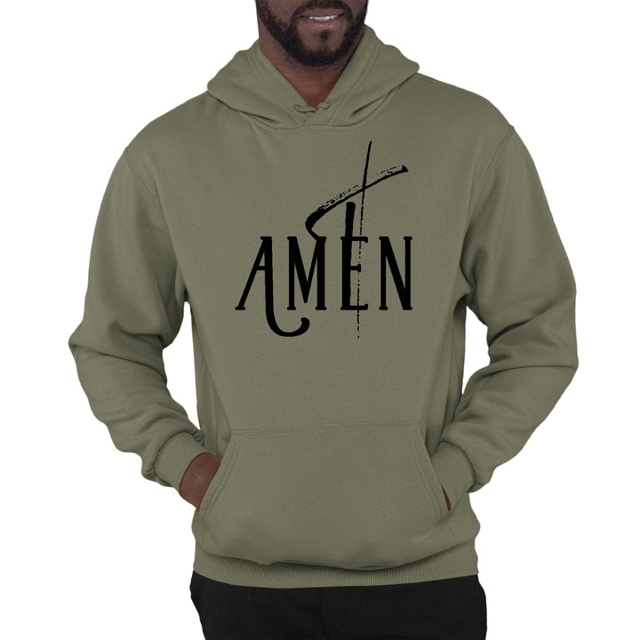 Mens Graphic Hoodie Amen Black Print - Unisex | Hoodies