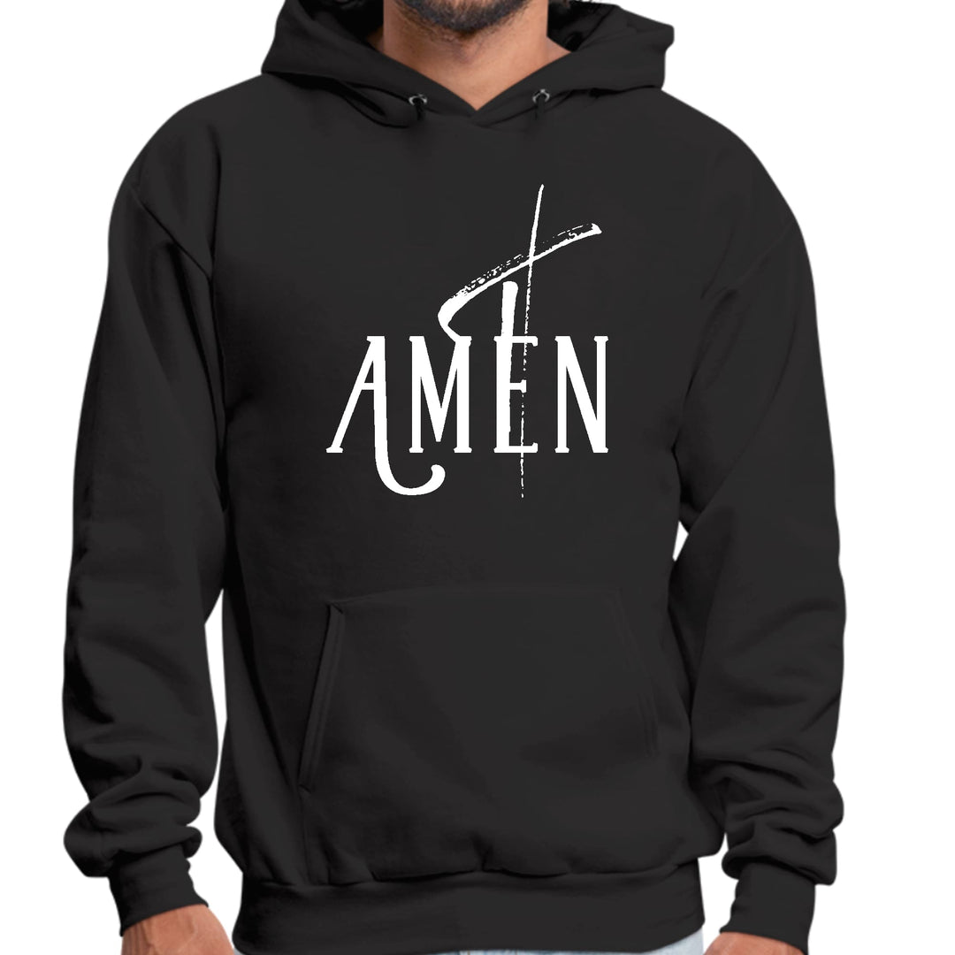 Mens Graphic Hoodie Amen White Print - Unisex | Hoodies