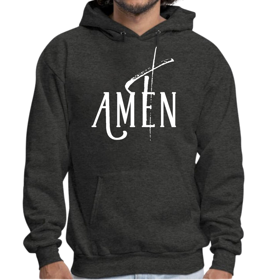 Mens Graphic Hoodie Amen White Print - Unisex | Hoodies