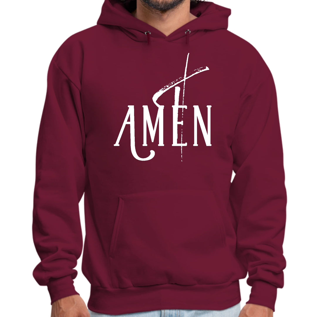 Mens Graphic Hoodie Amen White Print - Unisex | Hoodies