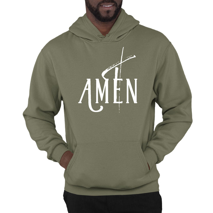 Mens Graphic Hoodie Amen White Print - Unisex | Hoodies