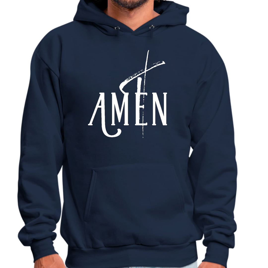 Mens Graphic Hoodie Amen White Print - Unisex | Hoodies