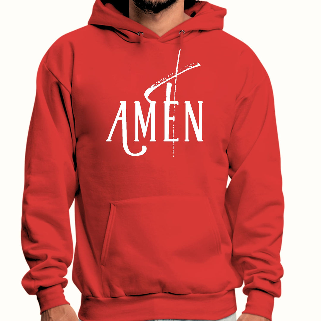 Mens Graphic Hoodie Amen White Print - Unisex | Hoodies