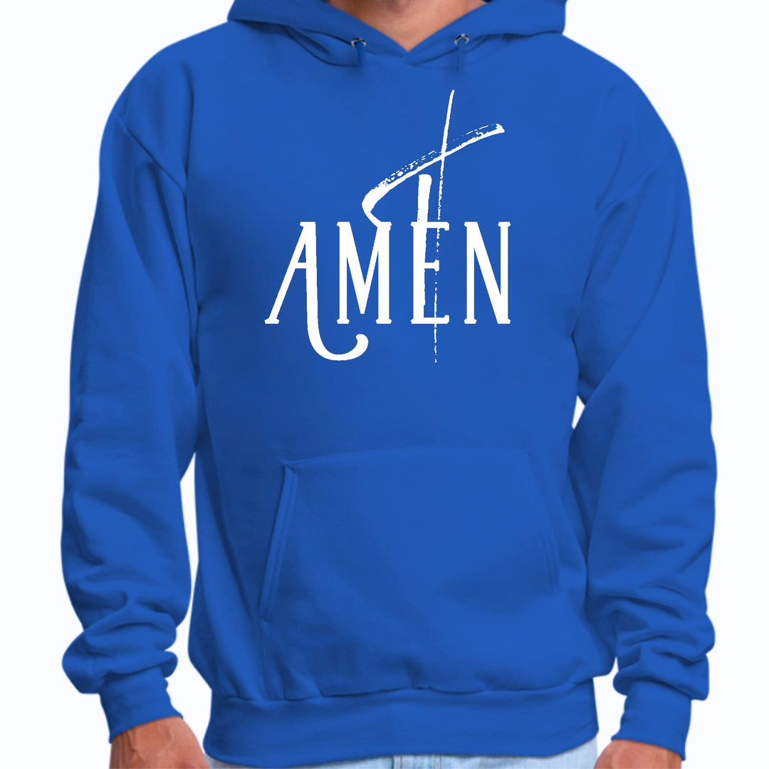 Mens Graphic Hoodie Amen White Print - Unisex | Hoodies