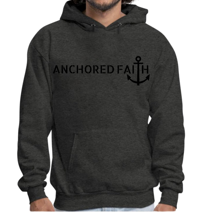 Mens Graphic Hoodie Anchored Faith Black Print - Unisex | Hoodies