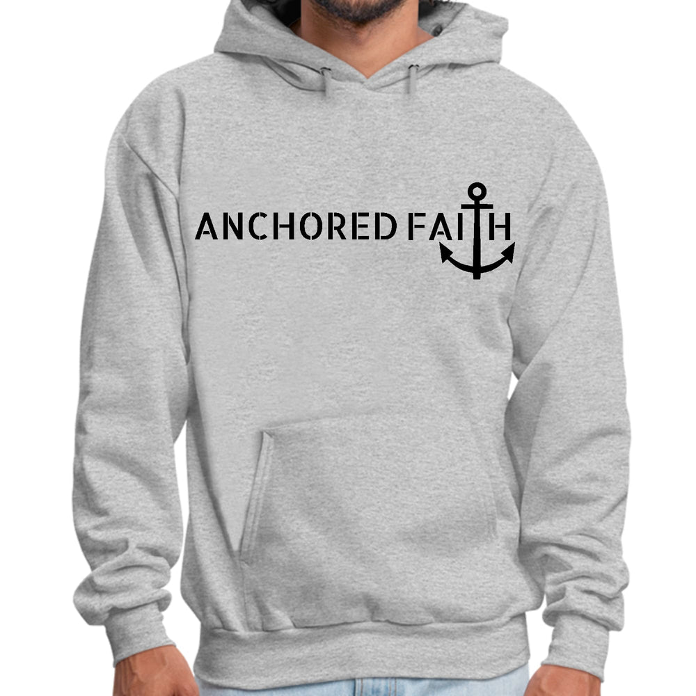 Mens Graphic Hoodie Anchored Faith Black Print - Unisex | Hoodies