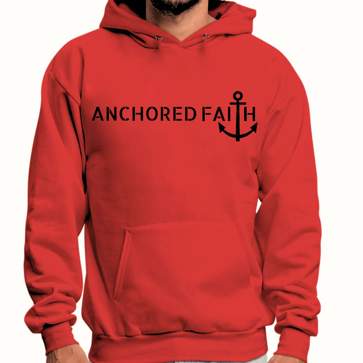 Mens Graphic Hoodie Anchored Faith Black Print - Unisex | Hoodies