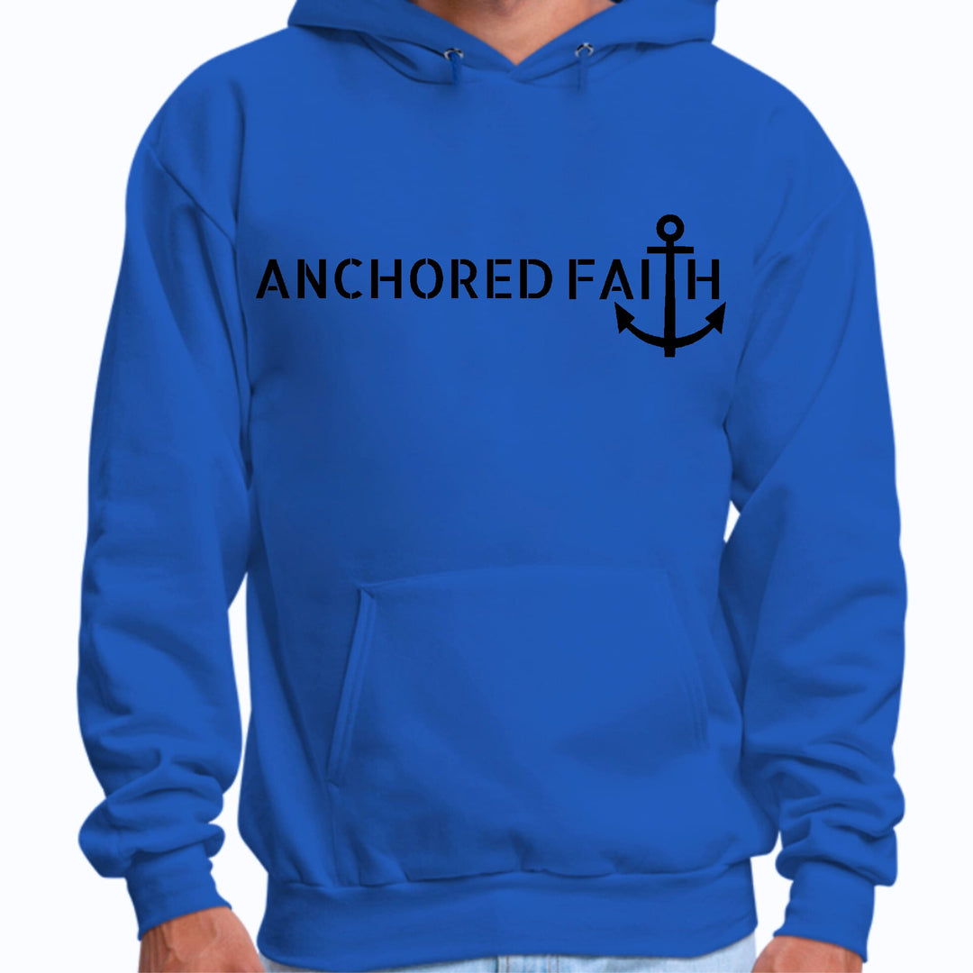 Mens Graphic Hoodie Anchored Faith Black Print - Unisex | Hoodies